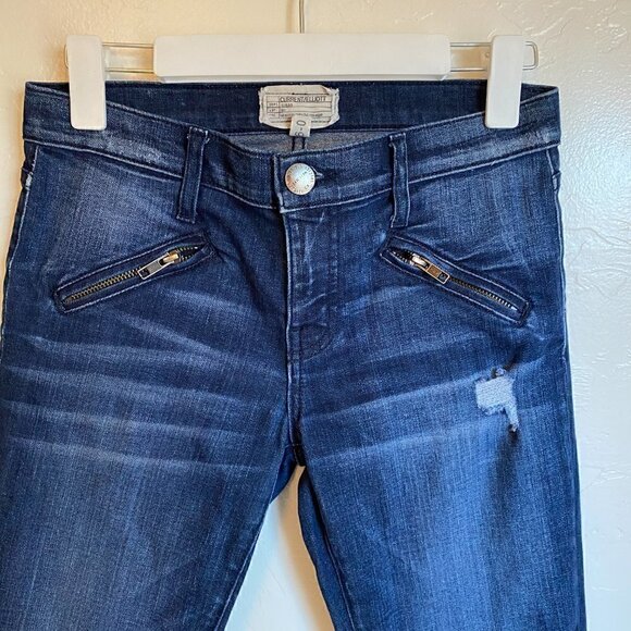 Current Elliott Silverlake Zip Skinny Jeans in Sargent Destroy - Picture 3 of 11